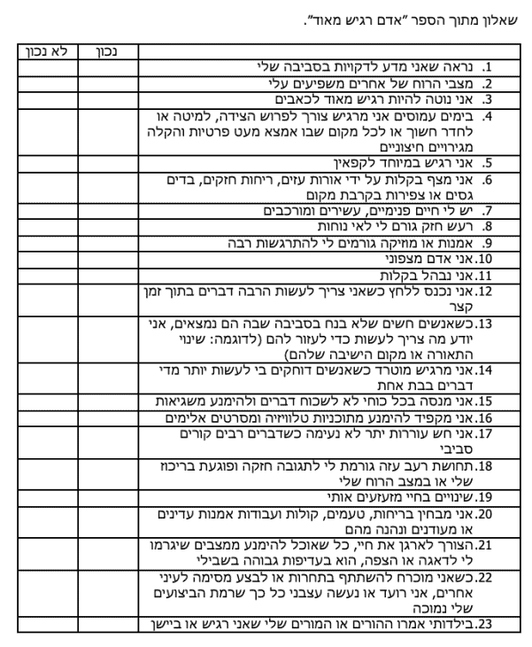 אדם רגיש מאוד